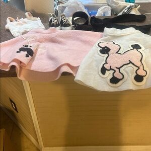 Twinn Doll 50’s poodle skirt costume American girl tights black Halloween shoes